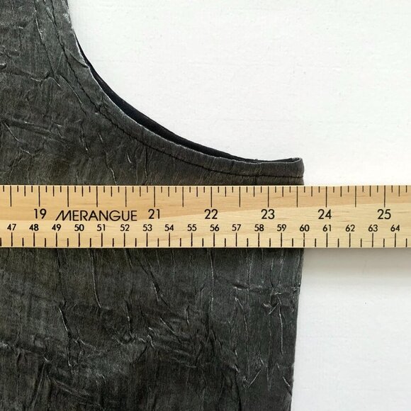 Vintage Y2K Shiny Silver Black Tank Top Cyber Punk Whimsigoth Witchy Grunge Rave - Picture 11 of 14